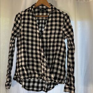 Madewell Black and White Plaid Shirt